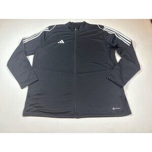 Adidas Mens 2XL Aeroready Full-Zip Jacket Black Breathable Slim fit (R348)
